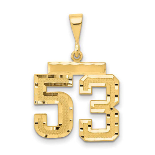 Image of 14K Yellow Gold Medium Shiny-Cut Number 53 Charm