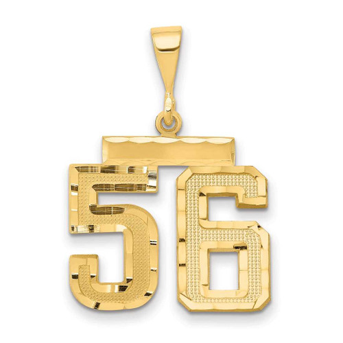Image of 14K Yellow Gold Medium Shiny-Cut Number 56 Charm