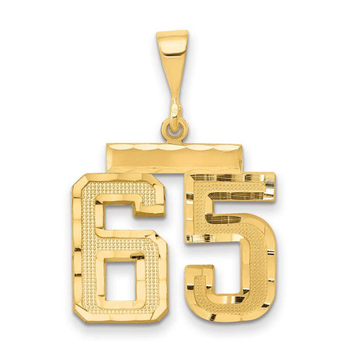 Image of 14K Yellow Gold Medium Shiny-Cut Number 65 Charm