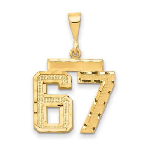 Image of 14K Yellow Gold Medium Shiny-Cut Number 67 Charm