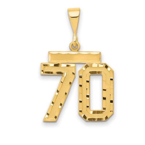 Image of 14K Yellow Gold Medium Shiny-Cut Number 70 Charm