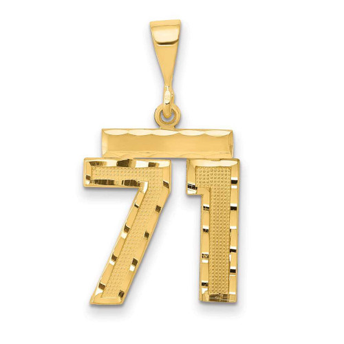 Image of 14K Yellow Gold Medium Shiny-Cut Number 71 Charm
