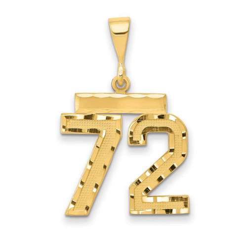 Image of 14K Yellow Gold Medium Shiny-Cut Number 72 Charm