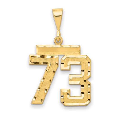 Image of 14K Yellow Gold Medium Shiny-Cut Number 73 Charm