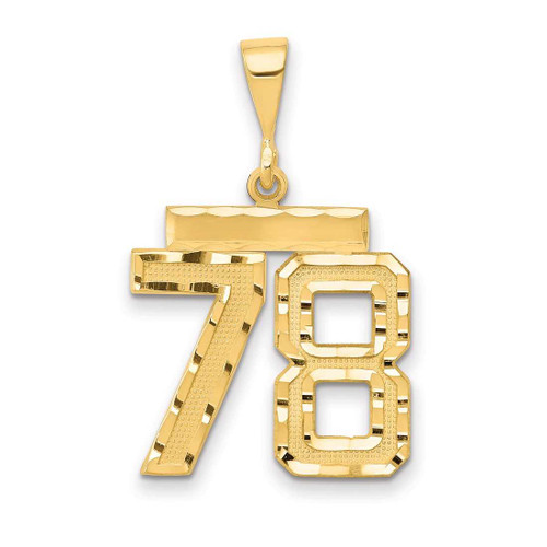 Image of 14K Yellow Gold Medium Shiny-Cut Number 78 Charm