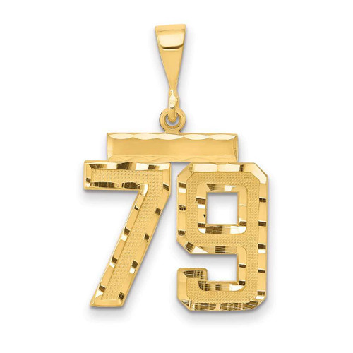 Image of 14K Yellow Gold Medium Shiny-Cut Number 79 Charm