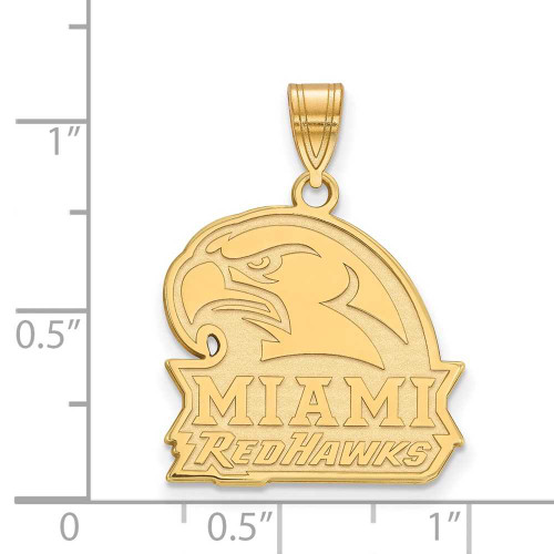 Image of 14K Yellow Gold Miami University Large Pendant by LogoArt (4Y022MU)