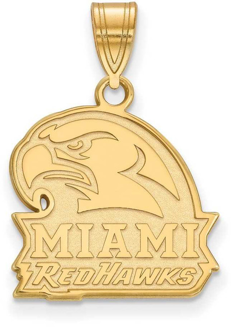 Image of 14K Yellow Gold Miami University Medium Pendant by LogoArt (4Y021MU)