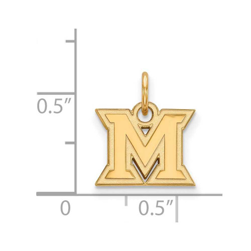 Image of 14K Yellow Gold Miami University X-Small Pendant by LogoArt (4Y001MU)