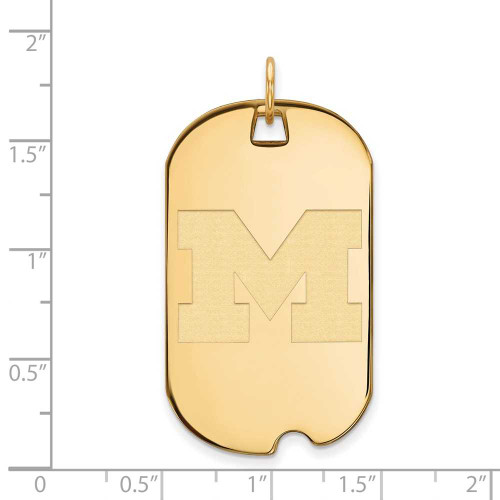 Image of 14K Yellow Gold Michigan (University Of) Large Dog Tag by LogoArt