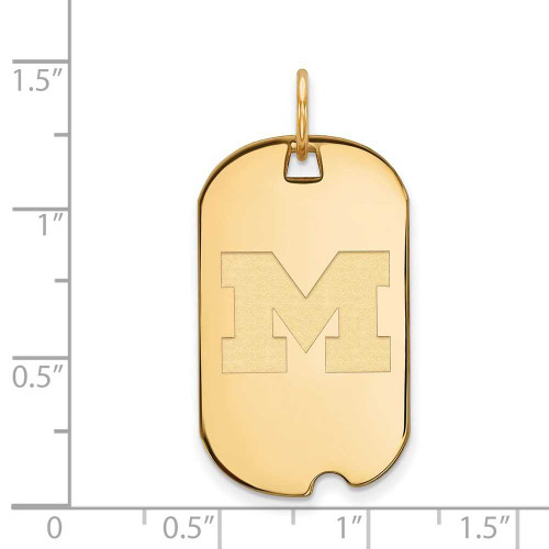 Image of 14K Yellow Gold Michigan (University Of) Small Dog Tag by LogoArt