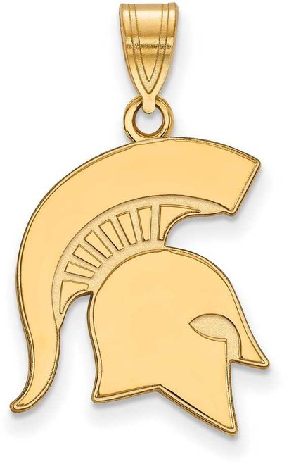 Image of 14K Yellow Gold Michigan State University Large Pendant by LogoArt (4Y046MIS)