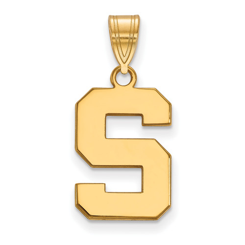 Image of 14K Yellow Gold Michigan State University Medium Pendant by LogoArt (4Y003MIS)