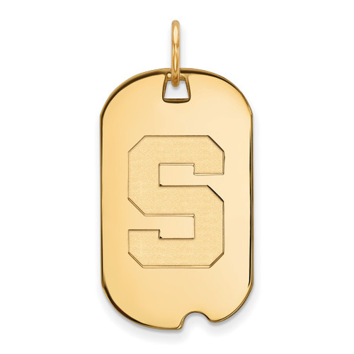 14K Yellow Gold Michigan State University Small Dog Tag by LogoArt