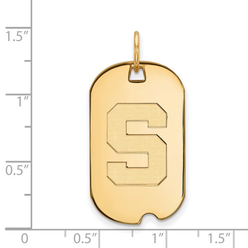 14K Yellow Gold Michigan State University Small Dog Tag by LogoArt