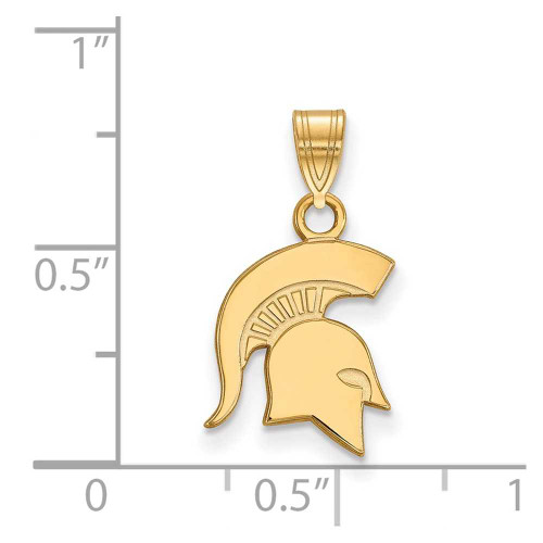 Image of 14K Yellow Gold Michigan State University Small Pendant by LogoArt (4Y044MIS)