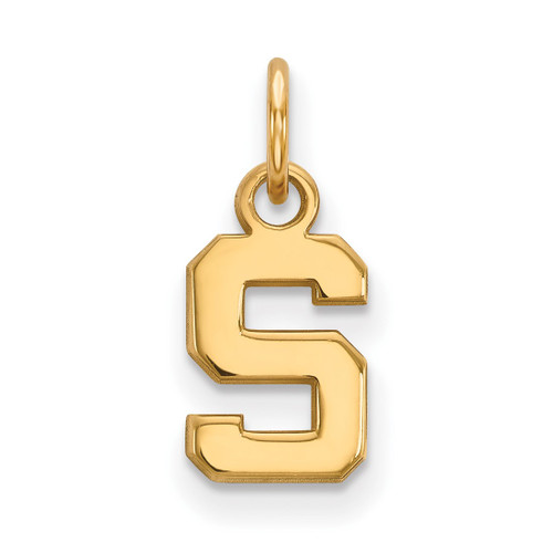 14K Yellow Gold Michigan State University X-Small Pendant by LogoArt (4Y001MIS)