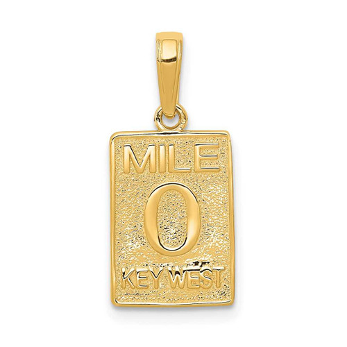 Image of 14K Yellow Gold Mile 0 Key West Mile Marker Pendant