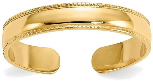 Image of 14K Yellow Gold Milgrain Adjustable Toe Ring