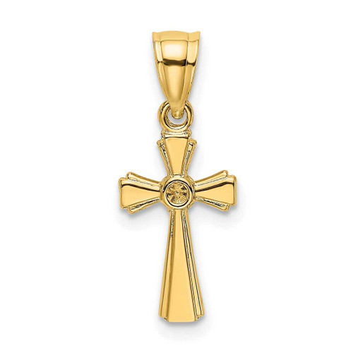 Image of 14K Yellow Gold Mini Cross Pendant