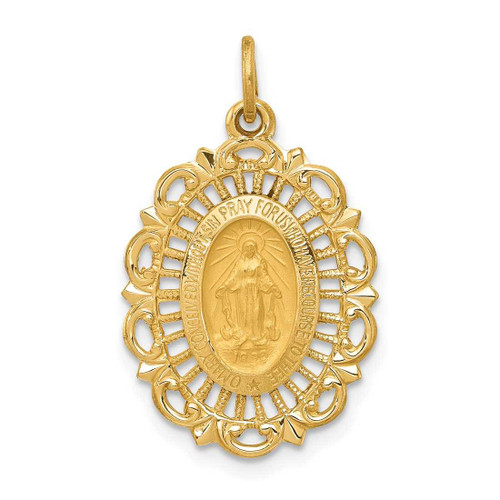 Image of 14K Yellow Gold Miraculous Medal Charm XR331
