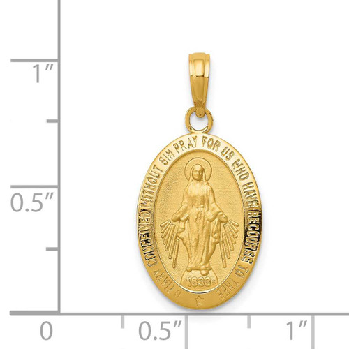 Image of 14K Yellow Gold Miraculous Medal Pendant M1432