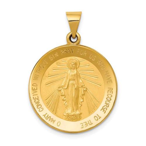 Image of 14K Yellow Gold Miraculous Medal Pendant REL136