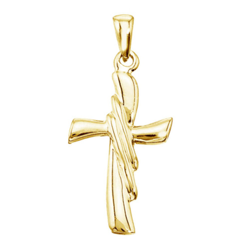 Image of 14K Yellow Gold Modern Cross Pendant (Chain NOT included)