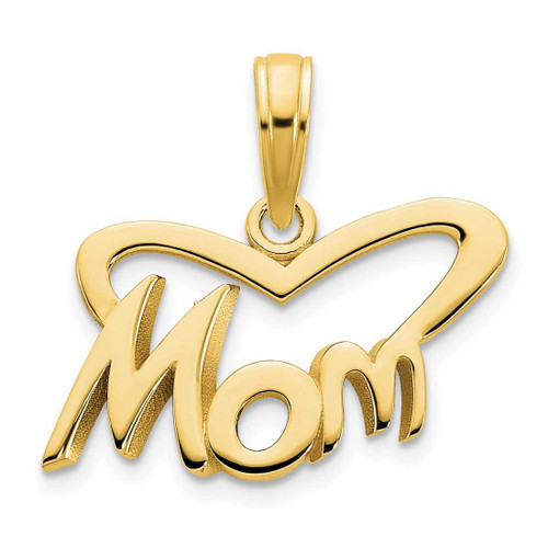 Image of 14K Yellow Gold MOM Heart Pendant