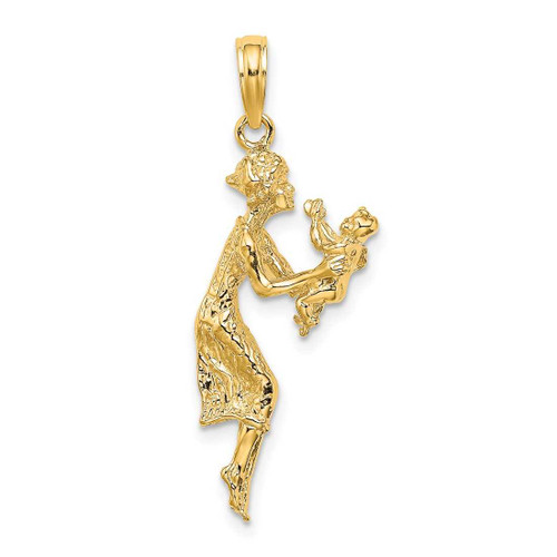 Image of 14K Yellow Gold Mother & Baby Pendant C2821