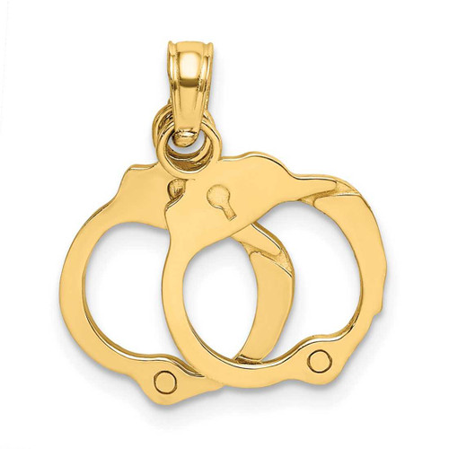 Image of 14K Yellow Gold Moveable Handcuffs Pendant K7154