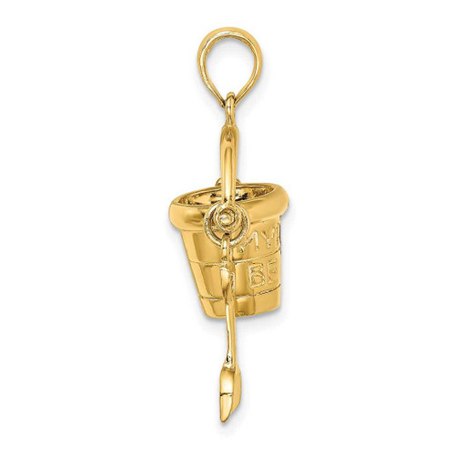 Image of 14K Yellow Gold Myrtle Beach Bucket & Shovel Pendant