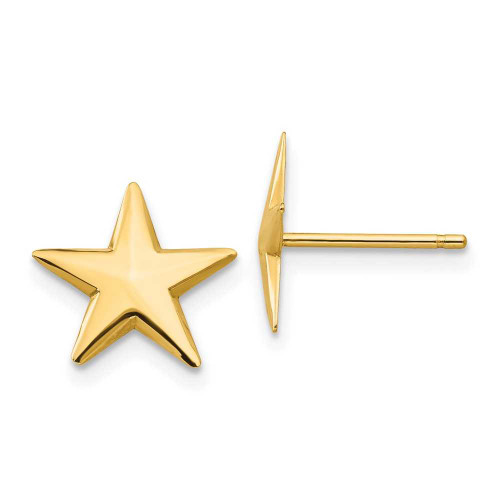 Image of 11mm 14K Yellow Gold Nautical Star Post Earrings