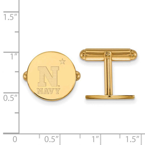 Image of 14K Yellow Gold Navy Cuff Links by LogoArt (4Y002USN)