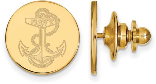 Image of 14K Yellow Gold Navy Lapel Pin by LogoArt (4Y024USN)