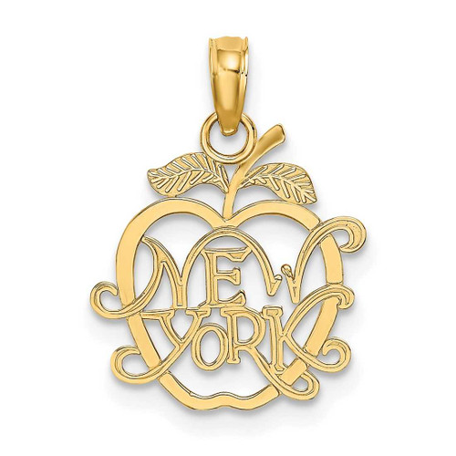 Image of 14K Yellow Gold New York In Apple Cut-Out Pendant