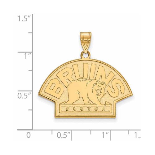 Image of 14K Yellow Gold NHL Boston Bruins Large Pendant by LogoArt (4Y040BRI)