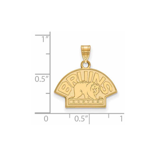 Image of 14K Yellow Gold NHL Boston Bruins Small Pendant by LogoArt (4Y039BRI)