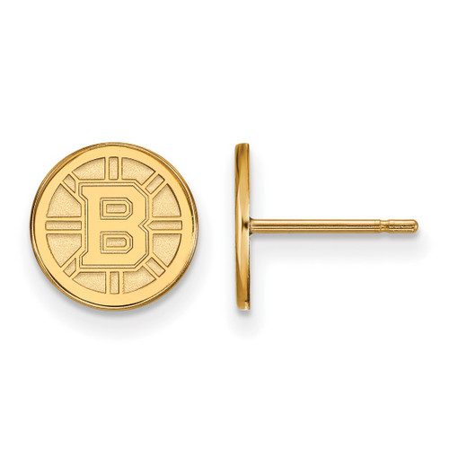 14K Yellow Gold NHL Boston Bruins X-Small Post Earrings by LogoArt