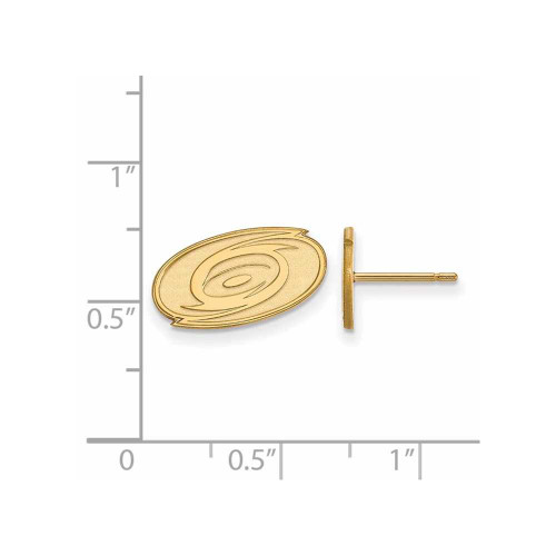 Image of 14K Yellow Gold NHL Carolina Hurricanes X-Small Post Earrings by LogoArt