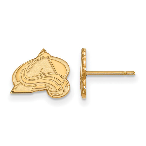 14K Yellow Gold NHL Colorado Avalanche X-Small Post Earrings by LogoArt