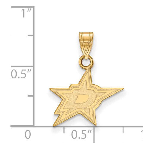 Image of 14K Yellow Gold NHL Dallas Stars Small Pendant by LogoArt