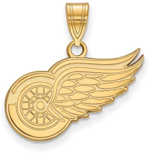 Image of 14K Yellow Gold NHL Detroit Red Wings Medium Pendant by LogoArt