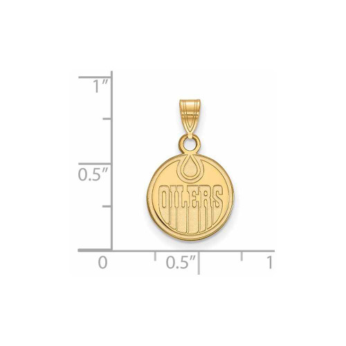 Image of 14K Yellow Gold NHL Edmonton Oilers Small Pendant by LogoArt