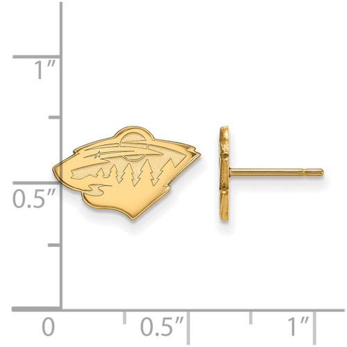 14K Yellow Gold NHL Minnesota Wild X-Small Post Earrings by LogoArt