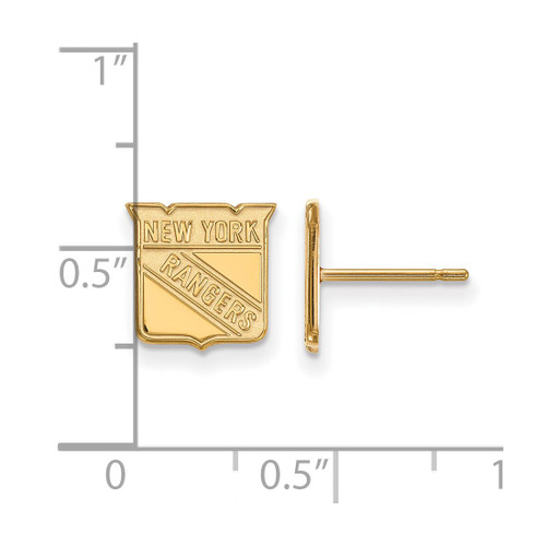 14K Yellow Gold NHL New York Rangers X-Small Post Earrings by LogoArt