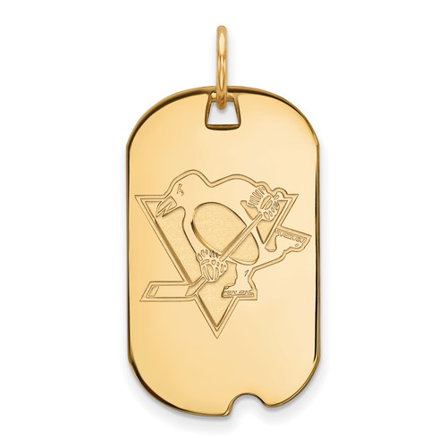 Image of 14K Yellow Gold NHL Pittsburgh Penguins Small Dog Tag by LogoArt