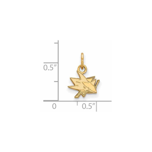 Image of 14K Yellow Gold NHL San Jose Sharks X-Small Pendant by LogoArt
