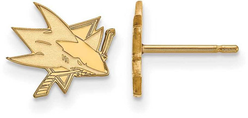 Image of 14K Yellow Gold NHL San Jose Sharks X-Small Post Earrings by LogoArt