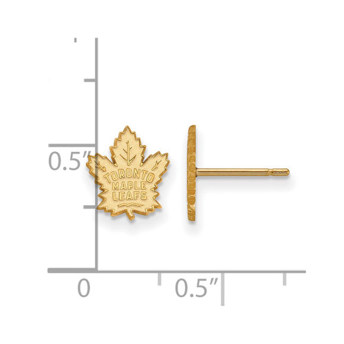 14K Yellow Gold NHL Toronto Maple Leafs X-Small Post Earrings by LogoArt